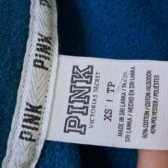 PINK Blue Quarter Zip Arm Logo's Sweatshirt. Size XS - Picture 9 of 9